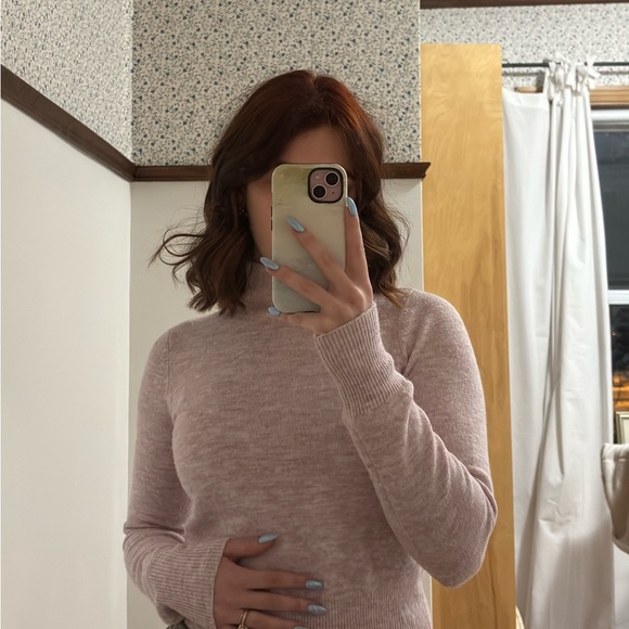 twik Sweaters - Twik Soft Pink Turtleneck Sweater